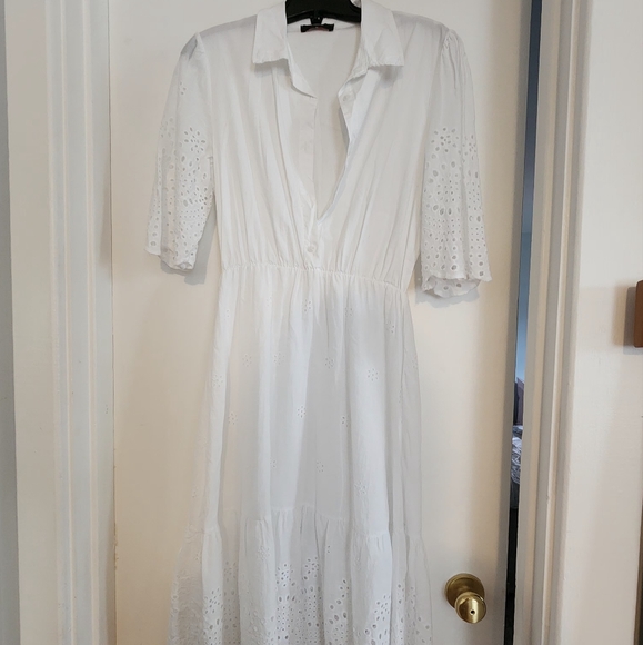 Linen white summer dress - Picture 2 of 6